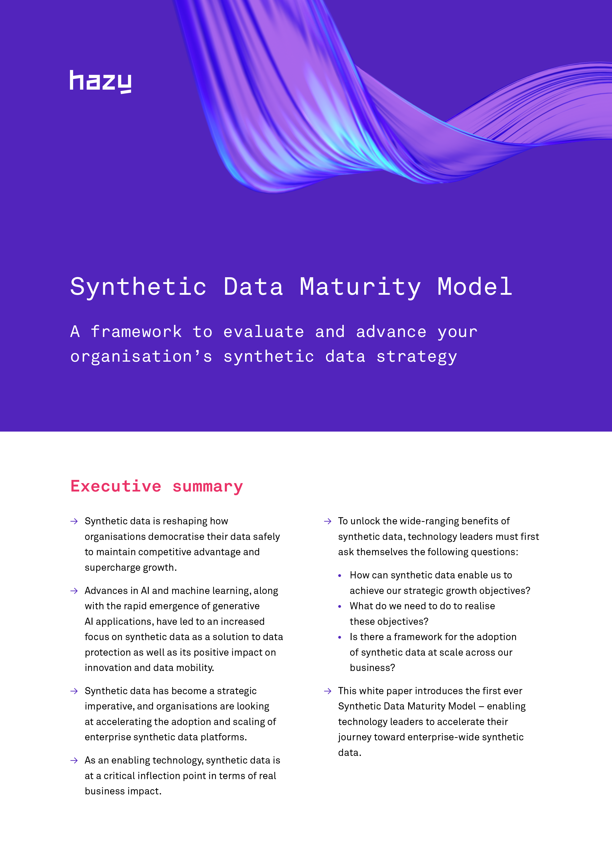 Synthetic Data MAturity Model front page