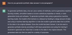 Q2. How do you generate synthetic data?
