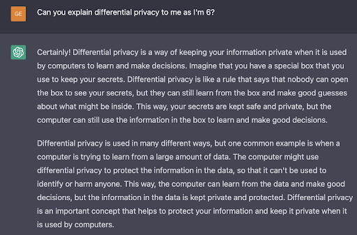 Q7: Can you explain differential privacy to me as if I’m 6?